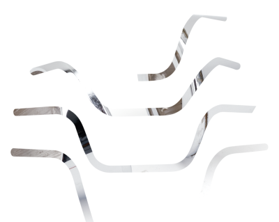 MCJ End Caps Race 90 Tapered Slash Chr (IT)