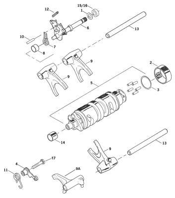 SHIFTER FORK ASSEMBLY XL02-05 Buell02-09 (IT)