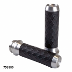 Lthr Moto Grips Natur/Blk Diamond TBW