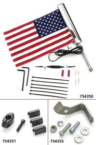 Lighted USA Flag Kit Chrome
