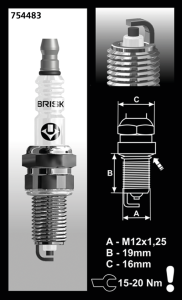 Each Brisk BR15YC Spark Plug (IT)
