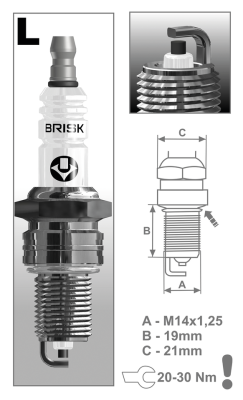 Each Brisk LR17YC-1 Spark Plug (IT)