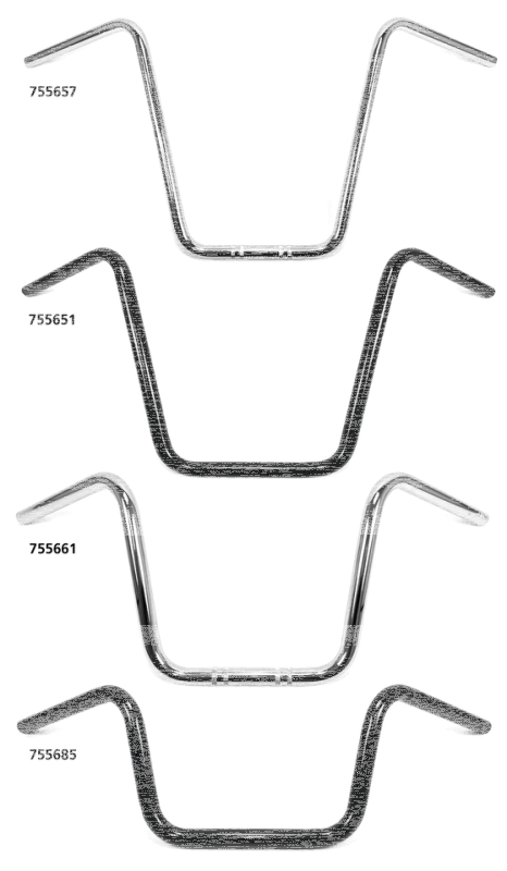 1" Ape Hanger 12" BLK dimpled (IT)