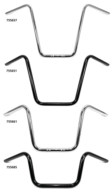 1" Handlebars Ape Hanger 9" CHR dimpled (IT)