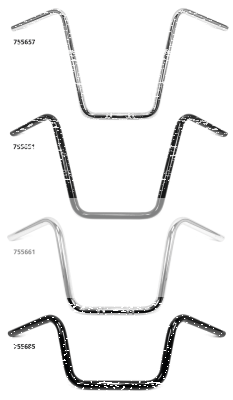 1" Handlebars Ape Hanger 9" CHR dimpled (IT)