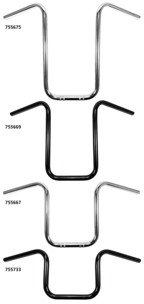 1" Handlebars Narrow Ape Hanger 9" BLK (IT)