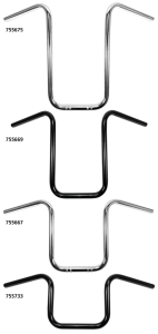 1" Handlebars Narrow Ape Hanger 9" BLK (IT)