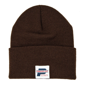 DAILY BEANIE BROWN with WHITE LABEL