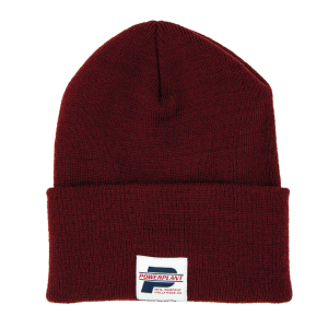 DAILY BEANIE BURGUNDY with WHITE LABEL