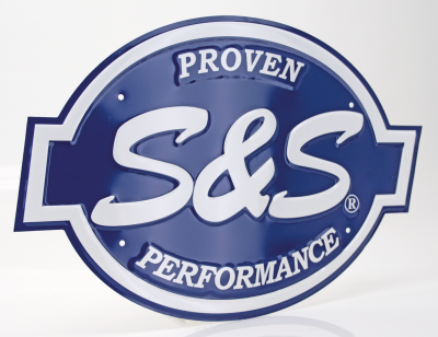 S&S Embossed Logo, metal 16.5"x11" (IT)