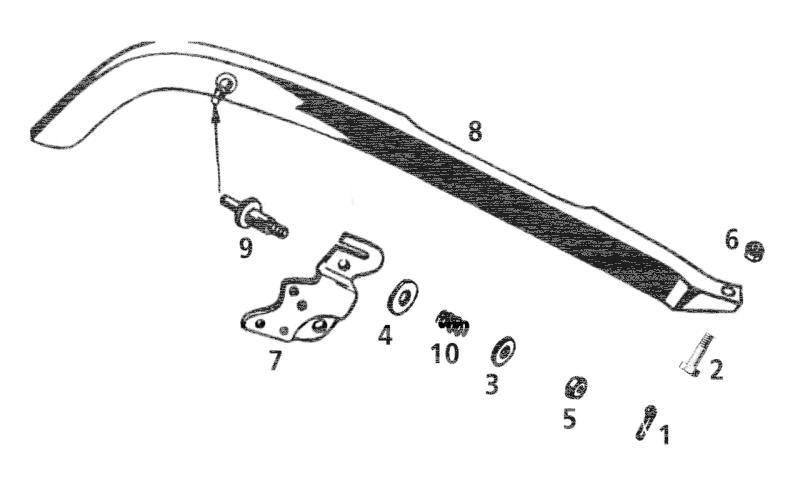 Chain guard mount kit 45CI36-52 White pl (IT)