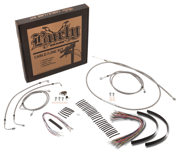 Burly SS cable kit FLHT/X17-20 13" w/ABS (IT)