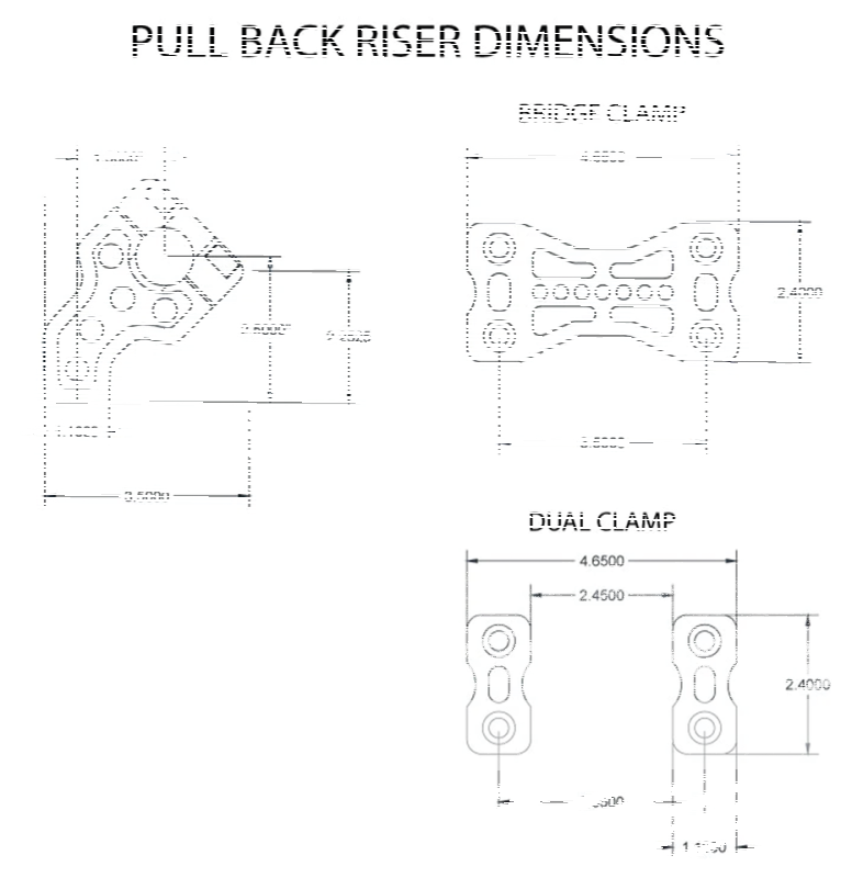 JM PB Risers 2.5" Bridge Clamp Chrome (IT)