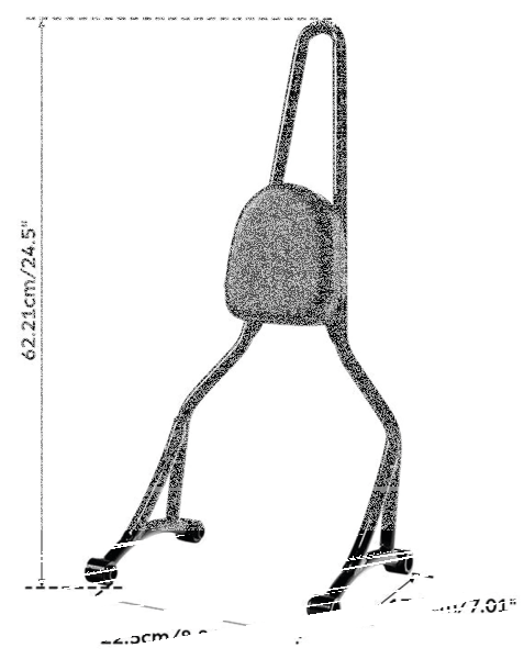 Tall Sissybar + Pad Black FXBB18-Up (IT)