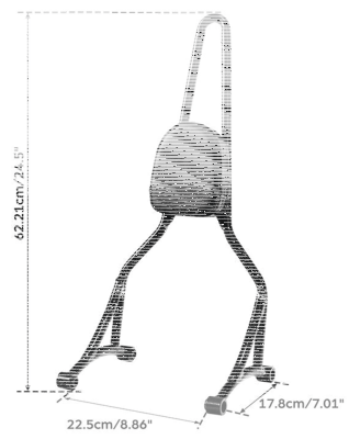 Tall Sissybar + Pad Black FXBB18-Up (IT)