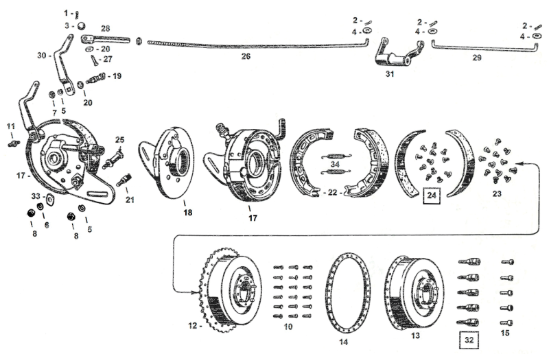 Improved rear brake shaft 45CI35-52 (IT)