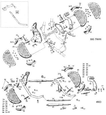 Studs/nuts floorboard mount Park 45ci (IT)