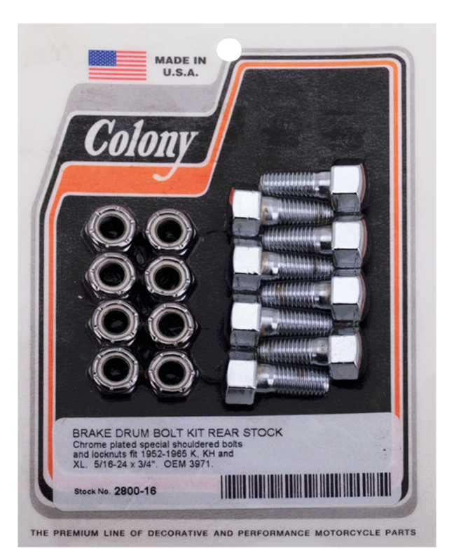 Brake Drum Bolt Kit Rr XL66-78 WhPltd (IT)