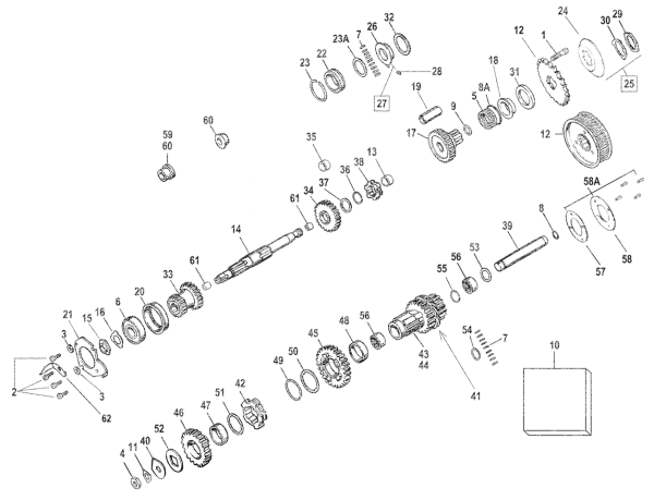Speedometer gear 7T late #35635-69 (IT)