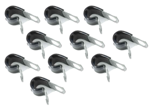 10Pck Vinyl coated cable clamps 1/4"