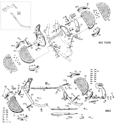 Colony brake lever stud kit 23/32" O.S. (IT)