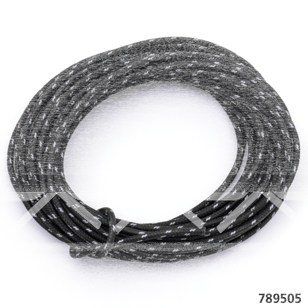 Cloth covered wire black/white 25ft (IT)
