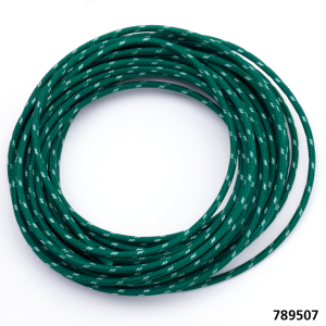 Cloth covered wire green/white 25ft (IT)