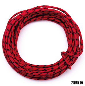 Cloth covered wire red/black 25ft