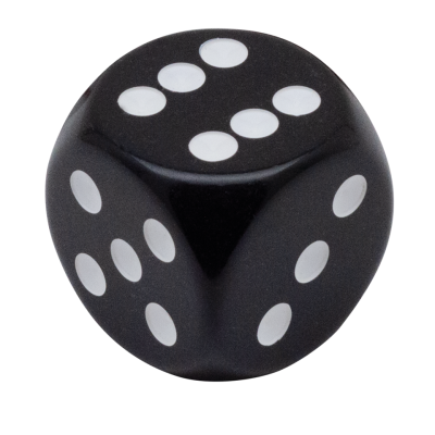 Dice shifter knob black w/ white dots (IT)