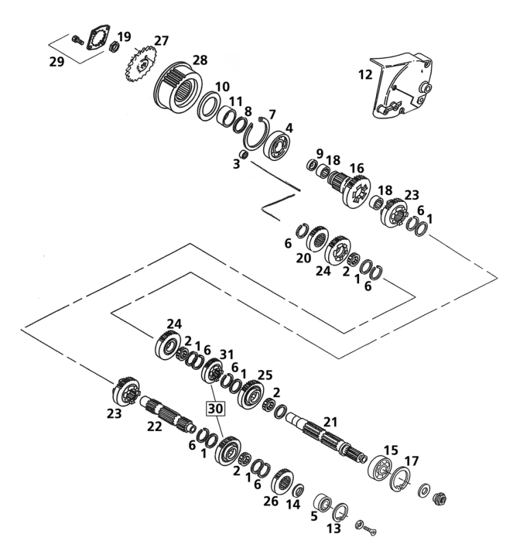 4Pck Transmission bearing set (IT)