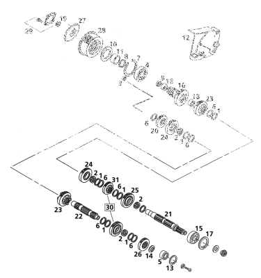 4Pck Transmission bearing set (IT)