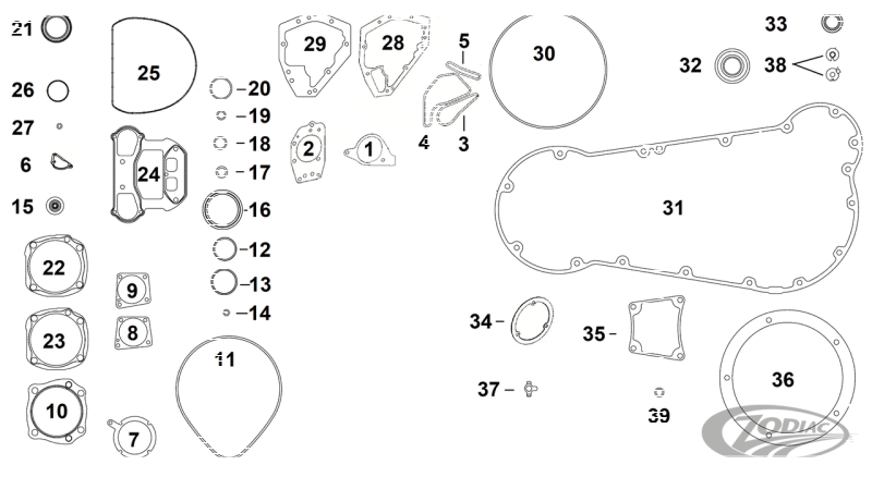 5pck Gasket,Ign.Cover,Paper Indian 03-11 (IT)