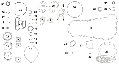 5pck Gasket,Ign.Cover,Paper Indian 03-11 (IT)