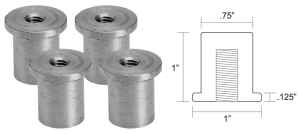 Flanged Bungs Blind 5/16-18" Thread 4Pck