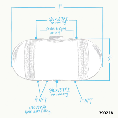 Domed Steel Oil Tank 3/4 Gallon (IT)