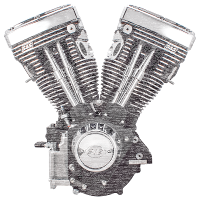 S&S V111 engine Blk No carb/No ign. (IT)
