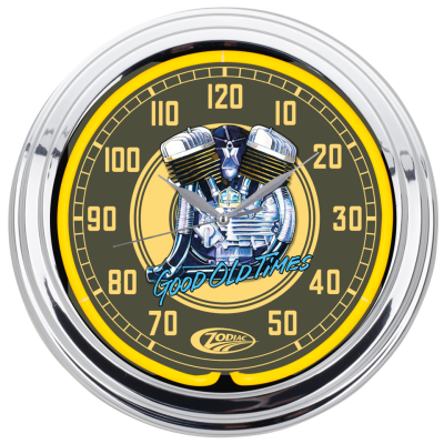 Zodiac "Flathead" Neon Clock 15" (IT)