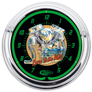 Zodiac "Panhead" Neon Clock 15" (IT)
