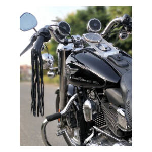 Trip Machine leather grip tassels black