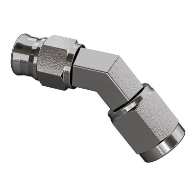 Goodridge, hose end 45 degree swept bend tube. SS