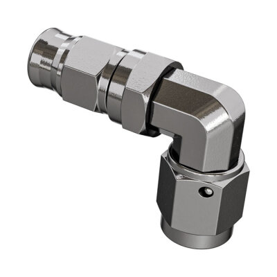 Goodridge, hose end 90 degree forged swivel bend tube. SS