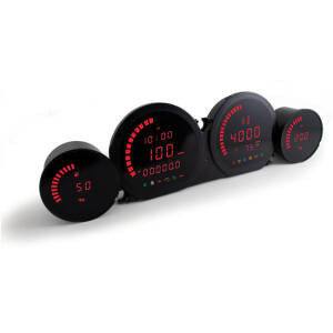 KOSO, HD-03 4-piece gauge kit. Red display