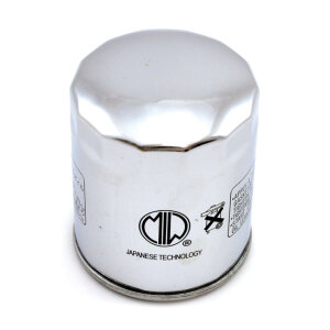 MIW, spin-on oil filter. Chrome