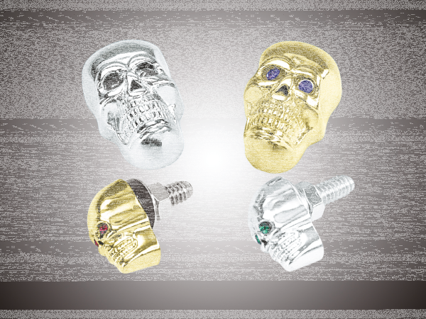 GZP Skull krommet chrome red eyes Small (FR)