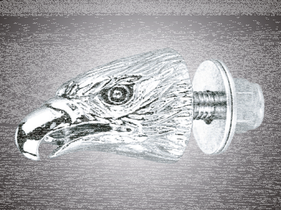GZP Chrome Eagle head krommet red eyes (FR)