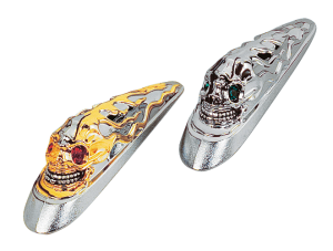 GZP Fender ornam. chrome Skull red eye (FR)