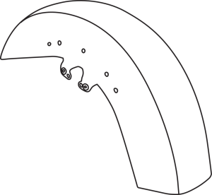 GZP Front fender FLH/T14-UP w/trim holes (FR)