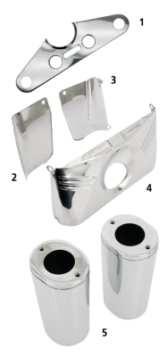 GZP Front fork panel Fl chrome. #46273-4 (FR)