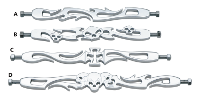 GZP Shift rod Skull LCR Billet Alu Chr 9