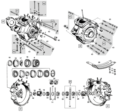 GZP Retainer R/H Crankcase bearing 58-86 (FR)